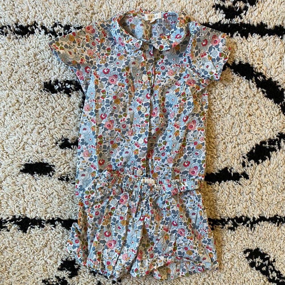 Mabo harper pajama set in liberty london floral size 6/7